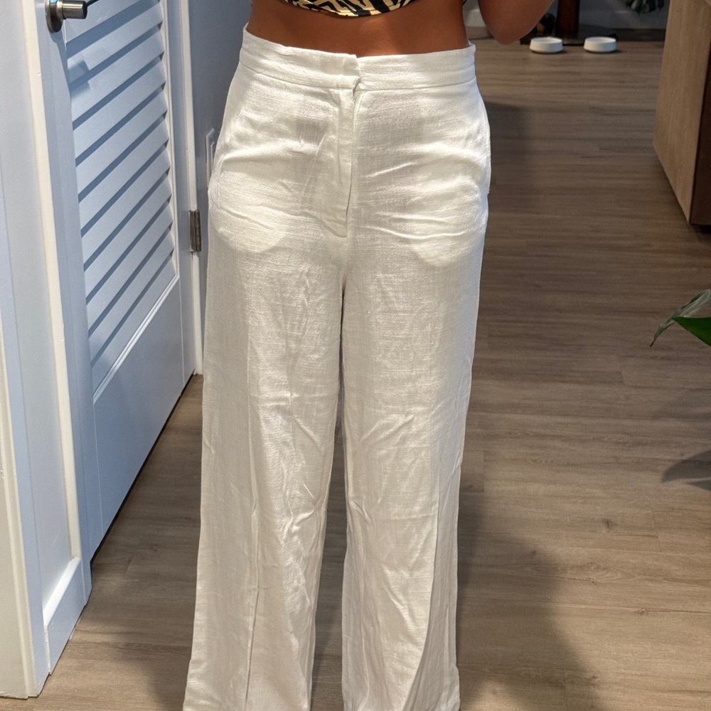 Princess Polly Cream Wide Leg Pants